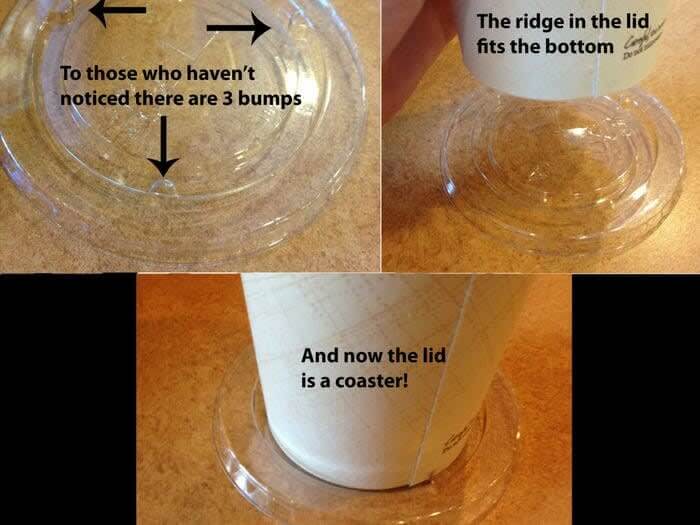 El uso correcto de las tapas de plástico en los vasos